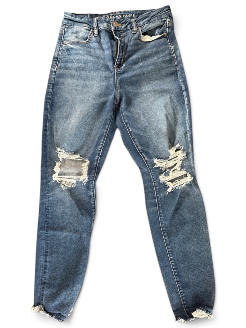 American Eagle Outfitters Distressed High-Rise Skinny Jeans - Size 8